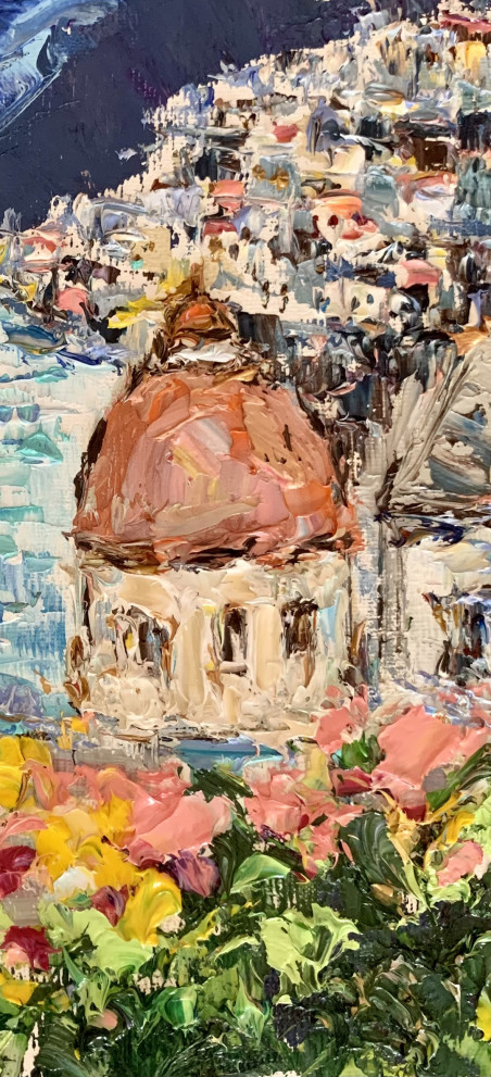 Positano, Italy original painting by Vilma Gataveckienė. Lithuanian Landscape Paintings