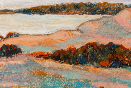 Landscape of Nida original painting by Filomena Linčiūtė Vaitiekūnienė. Sea