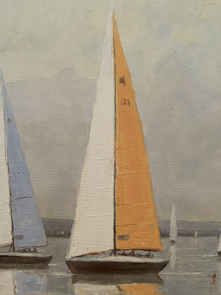 Regatta 2 original painting by Rimantas Virbickas. Lithuanian Landscape Paintings