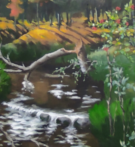 River of Lavysa original painting by Anatolijus Ščiogolevas. Lithuanian Landscape Paintings