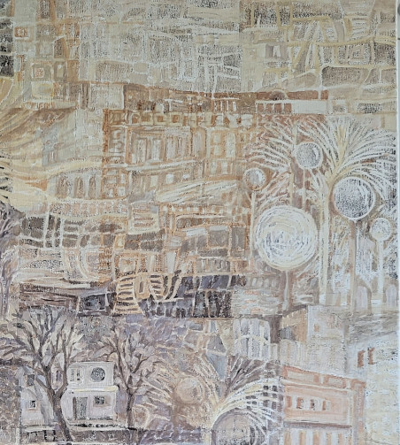 This Is My City original painting by Janina Celiešienė. Urbanistic - Cityscape