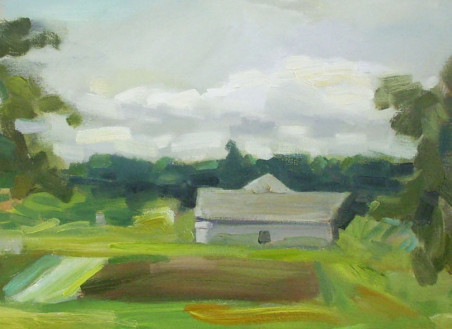 Rural Landscape original painting by Vidmantas Jažauskas. Home