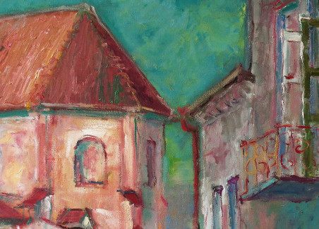 Pranciskonai Street, Vilnius original painting by Liudvikas Daugirdas. Home