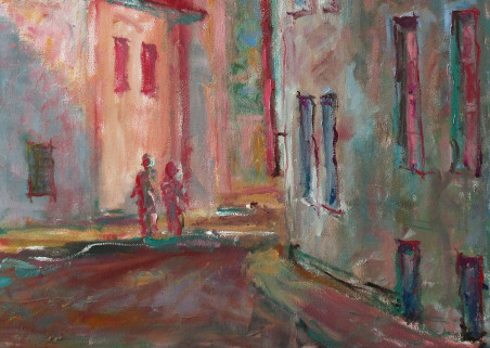 Pranciskonai Street, Vilnius original painting by Liudvikas Daugirdas. Home