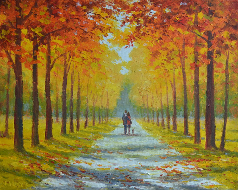 Imágenes...  - Página 3 Oil-painting-sunny-autumn-by-rimantas-virbickas