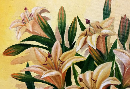 Lilies original painting by Arnoldas Švenčionis. Oil painting