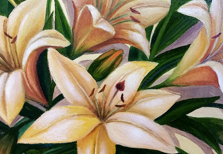 Lilies original painting by Arnoldas Švenčionis. Oil painting