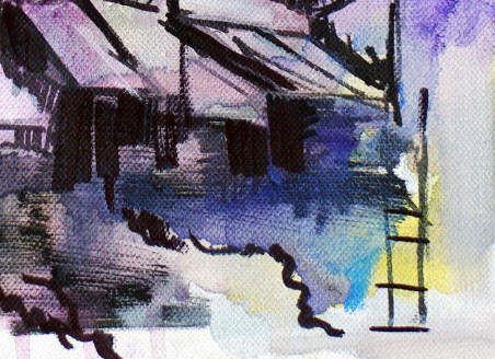 Street Fragment original painting by Rasa Bartaševičiūtė. Home