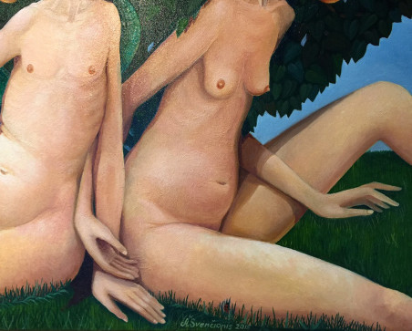 Adam And Eve original painting by Arnoldas Švenčionis. For Art Collectors