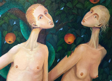 Adam And Eve original painting by Arnoldas Švenčionis. For Art Collectors