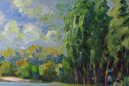 Near The Lake original painting by Liudvikas Daugirdas. Home