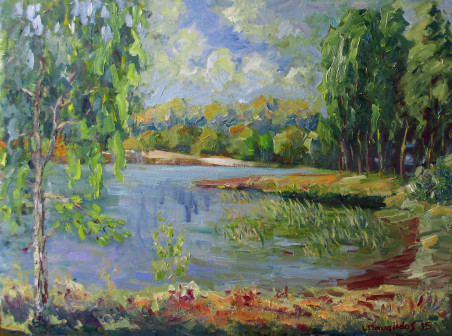 Near The Lake original painting by Liudvikas Daugirdas. Home