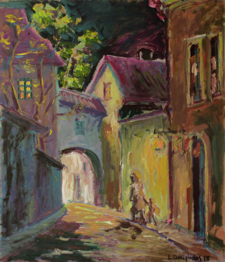 Vilnius Old Town original painting by Liudvikas Daugirdas. Home