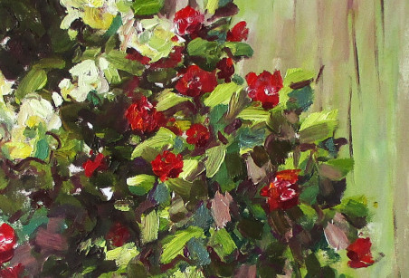 Roses In The Garden original painting by Liudvikas Daugirdas. Home