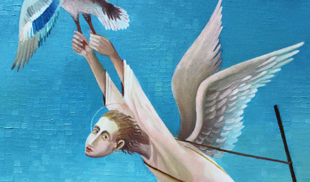 Happy Angel original painting by Arnoldas Švenčionis. Oil painting