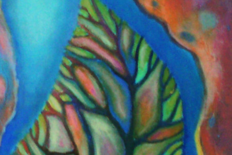 Small leaves. Diptych original painting by Natalija Kriščiūnienė. Home