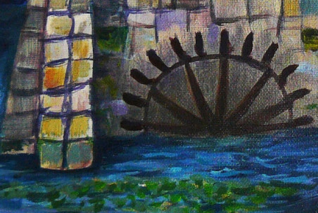 Water Mill original painting by Dalius Virbickas. Home