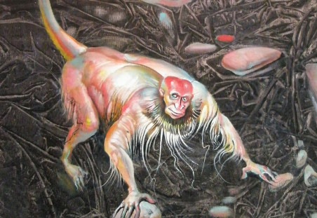 Year of Red Monkey original painting by Antanas Adomaitis. Home