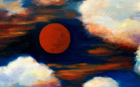 Red Moon original painting by Irena Jasiūnienė. Home