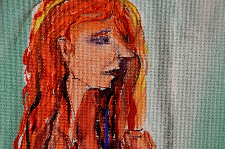 Redhead Lady original painting by Arvydas Martinaitis. Home