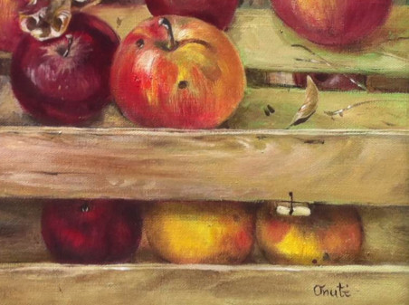 Apples original painting by Onutė Juškienė. Home