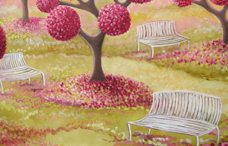 Raspberry Garden original painting by Viktorija Labinaitė. Home