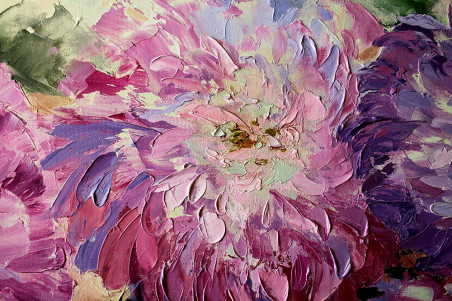 Tenderness of the Asters original painting by Rita Medvedevienė. Home