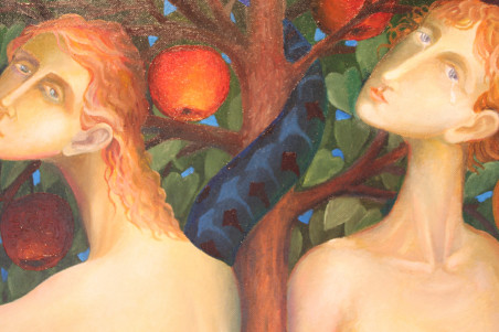 Adam and Eve original painting by Arnoldas Švenčionis. For Art Collectors