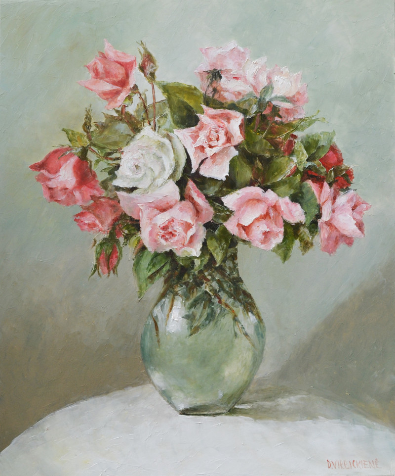 Roses for You original painting by Danutė Virbickienė. Talk Of Flowers