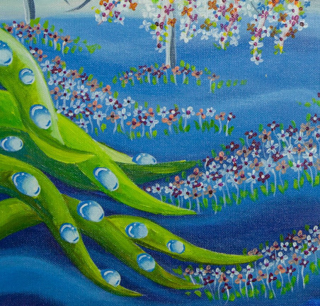 Tree Blooming original painting by Giedrė Kanapeckaitė. For children room