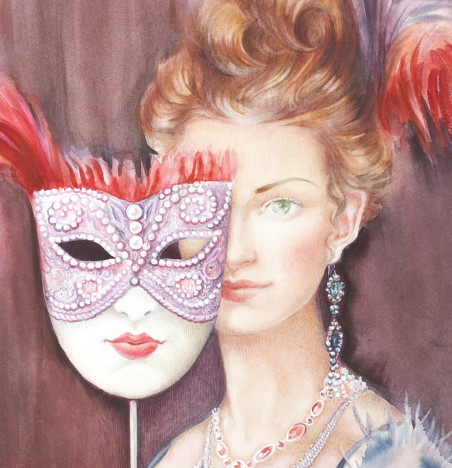 Mask original painting by Svetlana Ovinova. Home