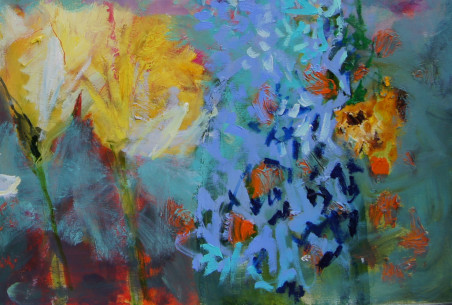 Perfume, Heart Note Hyacinth original painting by Rasa Staskonytė. Home