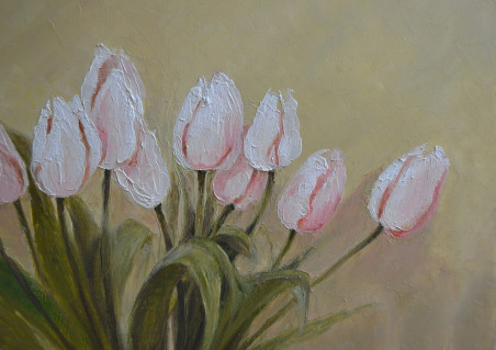 White Tulips original painting by Danutė Virbickienė. Home