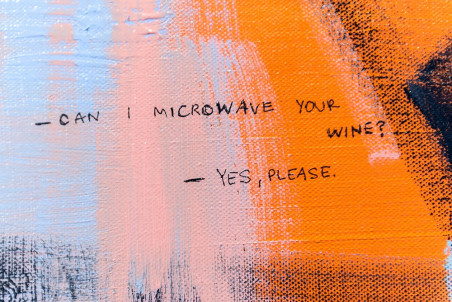 Wine and Microwaves original painting by Rasa Makaraitytė Ra. Home