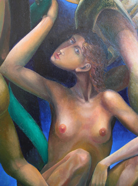 Adam and Eve original painting by Arnoldas Švenčionis. Nude