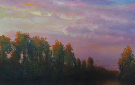 Evening Silence original painting by Vladimiras Jarmolo. Home