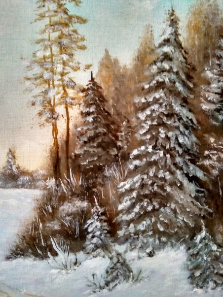 Winter Morning original painting by Ričardas Bidva. Home