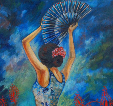 Flamenco dancer original painting by Jurga Povilaitienė. Home