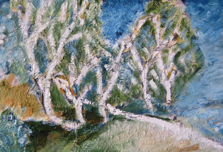 Trees by the Lagoon original painting by Gitas Markutis. Home