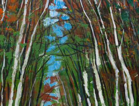 Birch Alley original painting by Domantas Kličius. Home