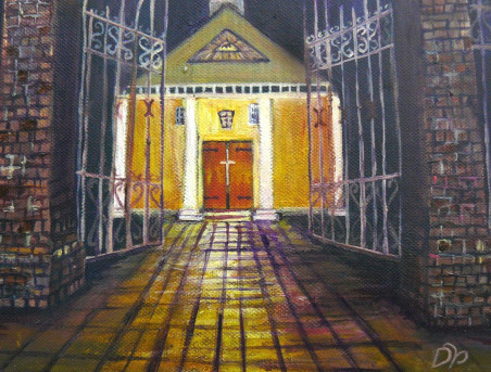 St. Virgin Mary Church original painting by Dalius Virbickas. Home