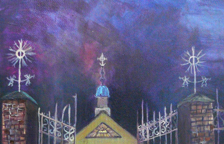 St. Virgin Mary Church original painting by Dalius Virbickas. Home