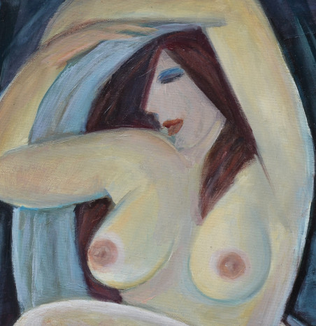 At The Mirror original painting by Vaidotas Ruibys. Home