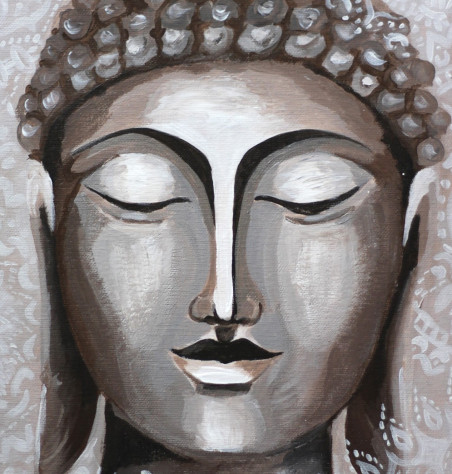 Calm Buddha original painting by Agnė Mitkutė. Home