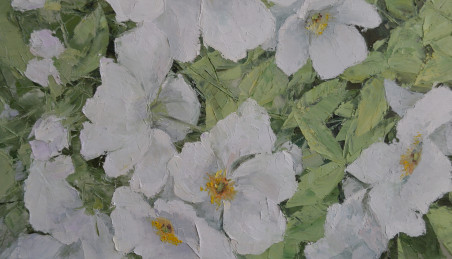 White blooming original painting by Danutė Virbickienė. Home