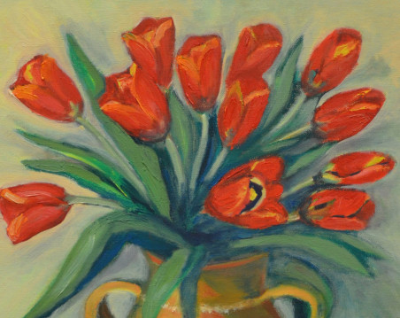 Still Life With Tulips original painting by Eglė Volungevičiūtė. Home