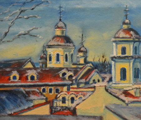 Secrets In Vilnius Oldtown original painting by Eglė Volungevičiūtė. Home