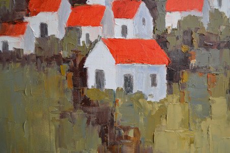 Houses original painting by Rimantas Virbickas. Home