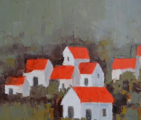 Houses original painting by Rimantas Virbickas. Home