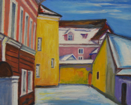 Bernardinai Street In The Winter original painting by Eglė Volungevičiūtė. Home